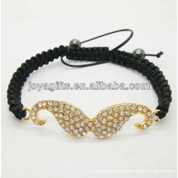 Novo ano presente pulseira Shamballa Black fio liga barba diamante tecido pulseira